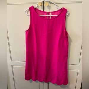 Bright pink scalloped dress
